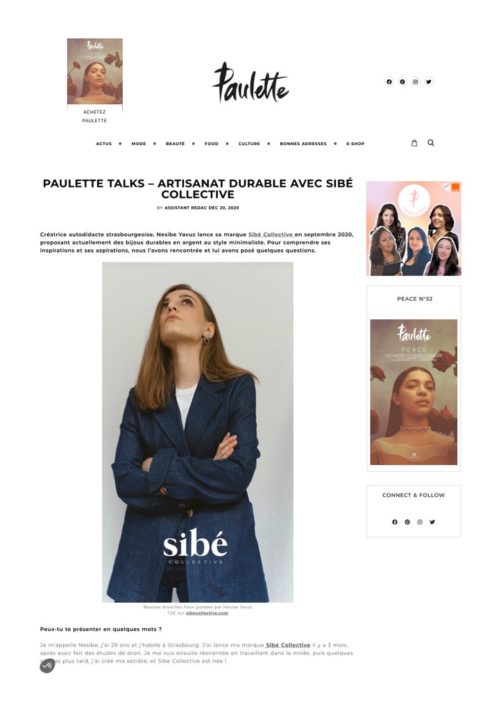 Paulette Talks - Artisanat durable avec Sibé Collective