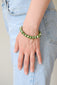 Bracelet perles en céramique - vert foncé